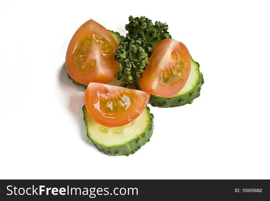 Fresh healty vegetable snackes, studio shot