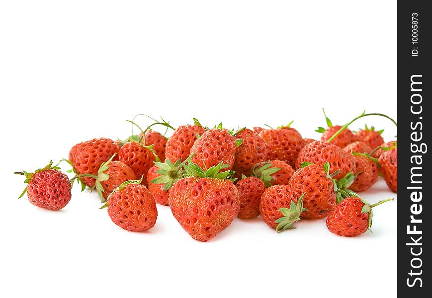 Ripe strawberry  on white  background
