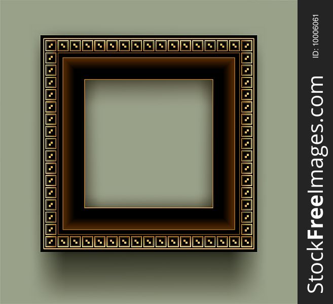 Retro frame with decorative ornament