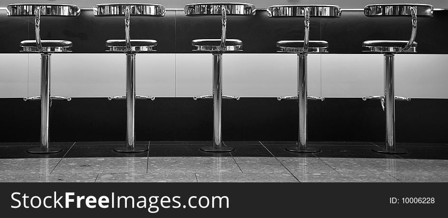Bar stools in black and white