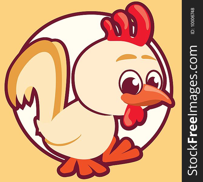 Vector illustration of a cute little rooster. Vector illustration of a cute little rooster.