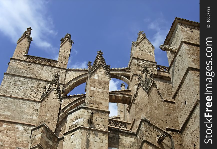 Details of the Palma de Mallorca gothic cathedral. Details of the Palma de Mallorca gothic cathedral