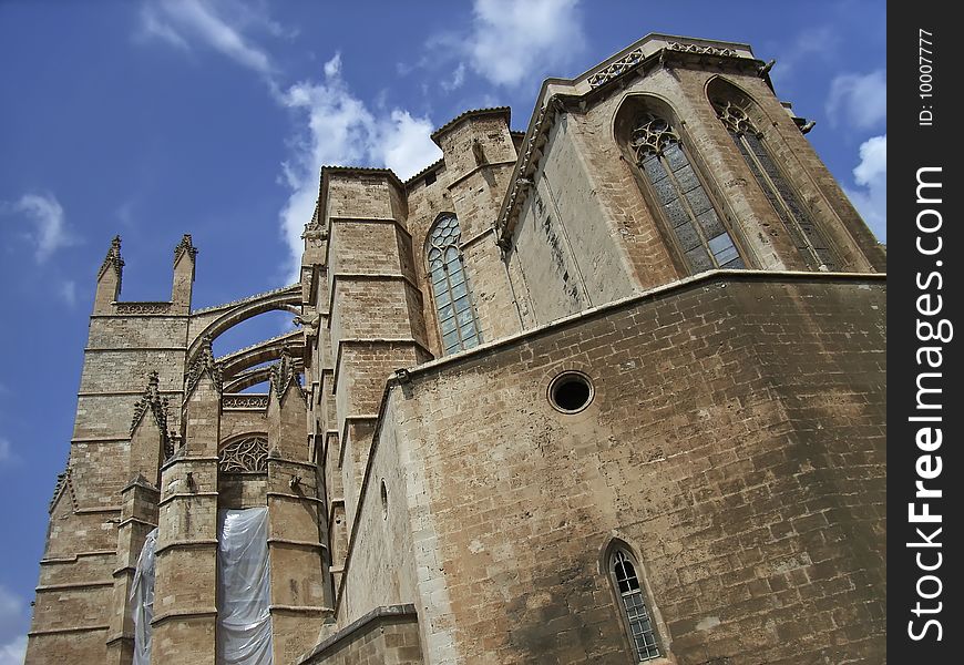Detail of the Palma de Mallorca gothic cathedral. Detail of the Palma de Mallorca gothic cathedral