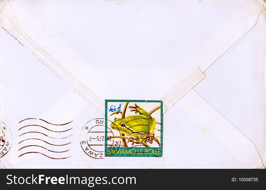 Photograph of isolated vintage envelope