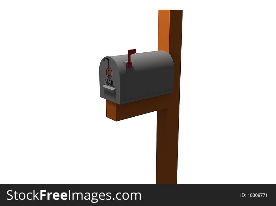 Classic american mailbox - 3d isolated illustration