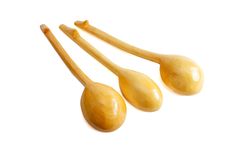 Three Wooden Spoons Isolated Royalty Free Stock Photo
