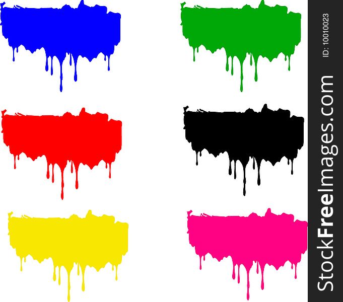 Illustration of a set of color blurs