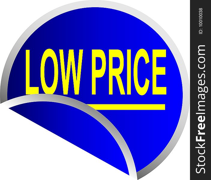 Illustration of a blue Button Low Price