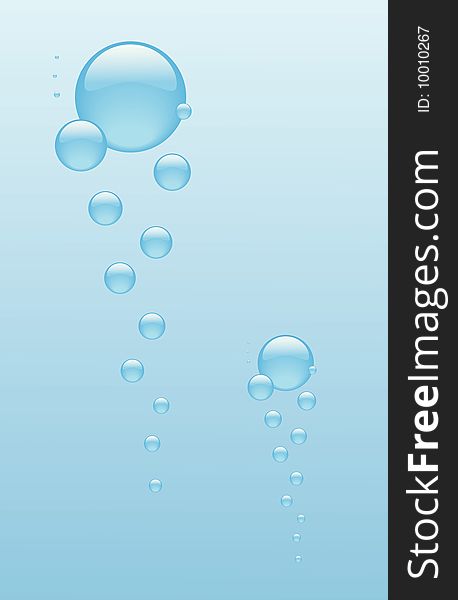 Blue bubbles of different size, vector illustration