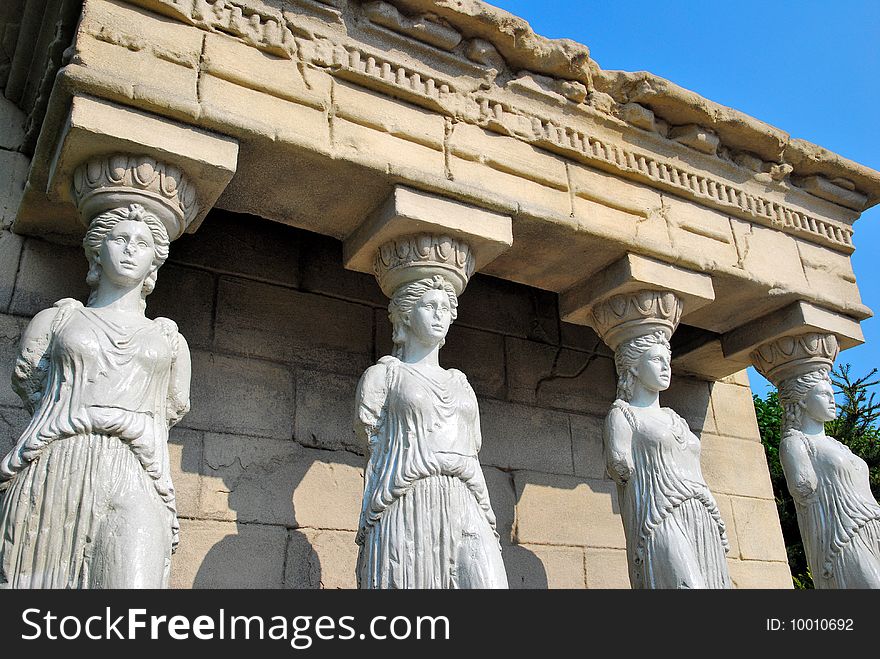 Model of the female statues of Erechtheion Temple