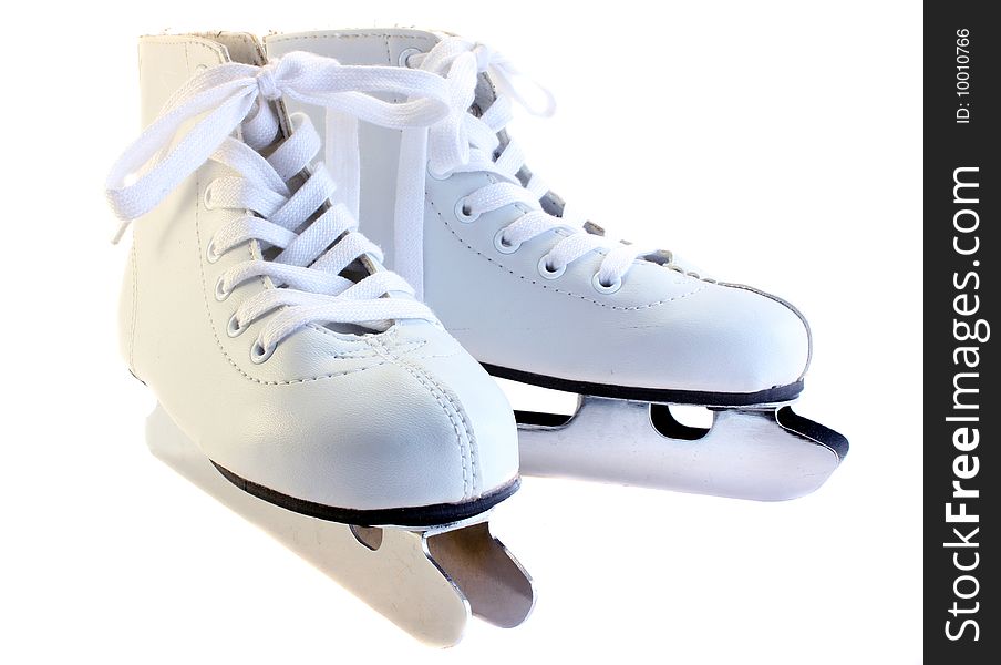 The children's skates on a white background, it is isolated