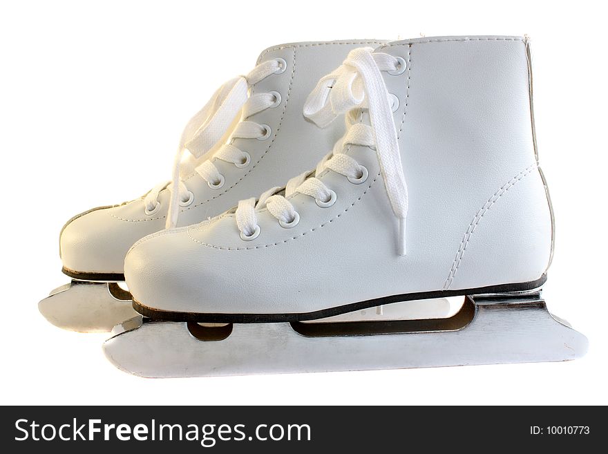 The children's skates  on a white background, it is isolated