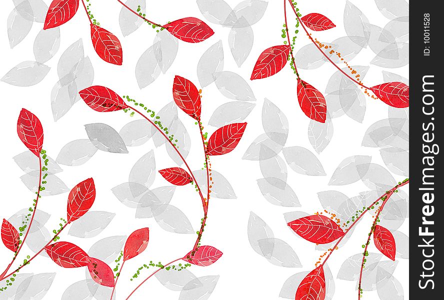 Red and gray leaves,used as background or texture. Red and gray leaves,used as background or texture