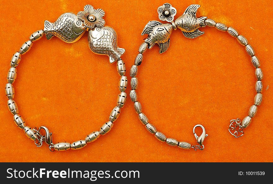 China Tibetan jewelry close up.