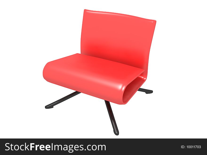 Red chair on a white background. isolated