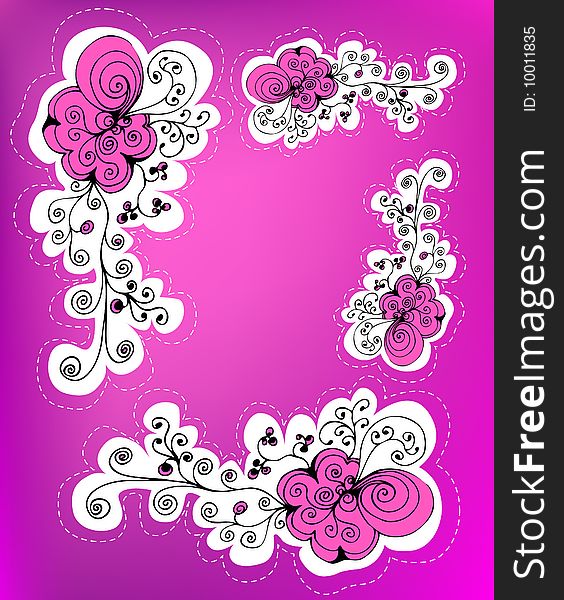 Floral vector frame for text. Floral vector frame for text