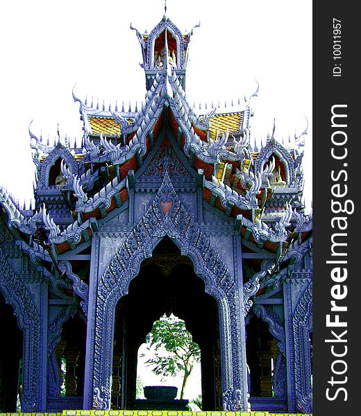Fairytale-style Thai pavilion; Samut Prakarn, Thailand. Fairytale-style Thai pavilion; Samut Prakarn, Thailand