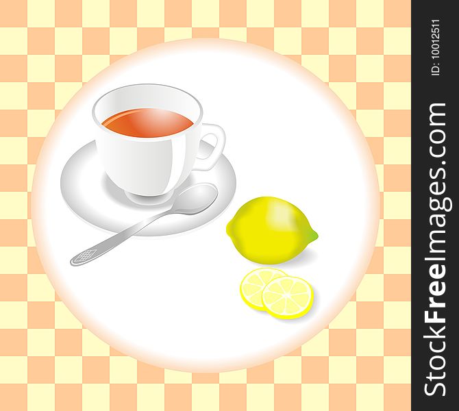 Lemon with cap of tea