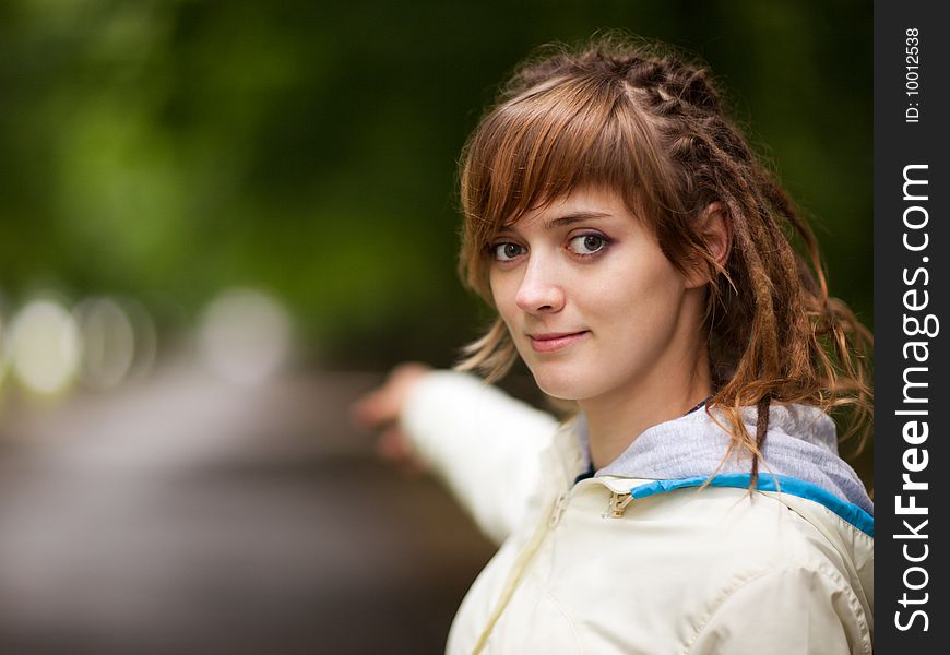 Portrait of a pretty young girl - shallow DOF. Portrait of a pretty young girl - shallow DOF