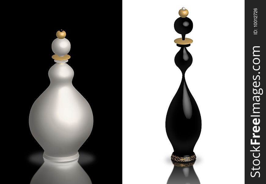 White and black queen of chess world