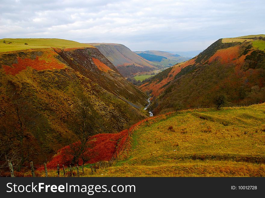 A beautiful and colourful dale in Wales. A beautiful and colourful dale in Wales