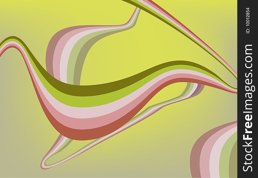 Colorful wavy ribbons on background