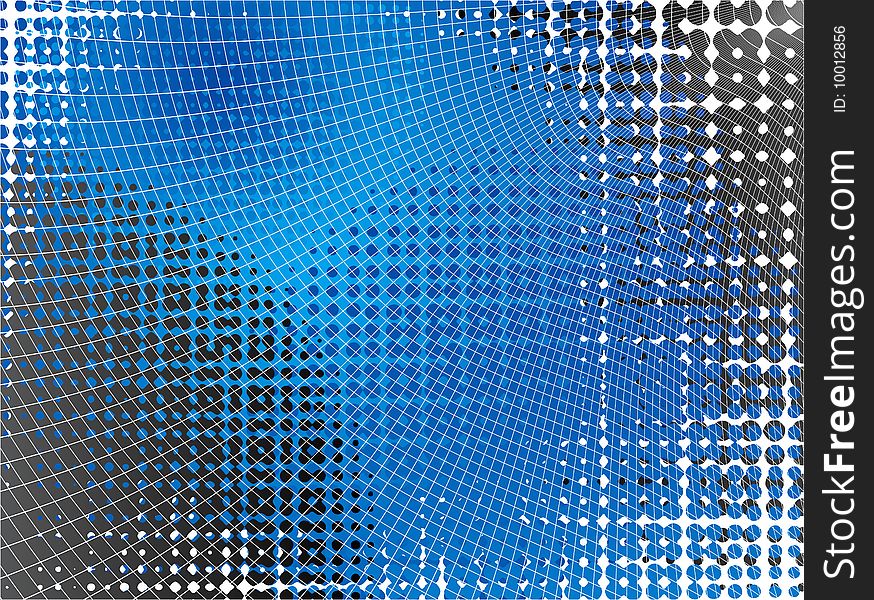 Illustration of halftone background, blue