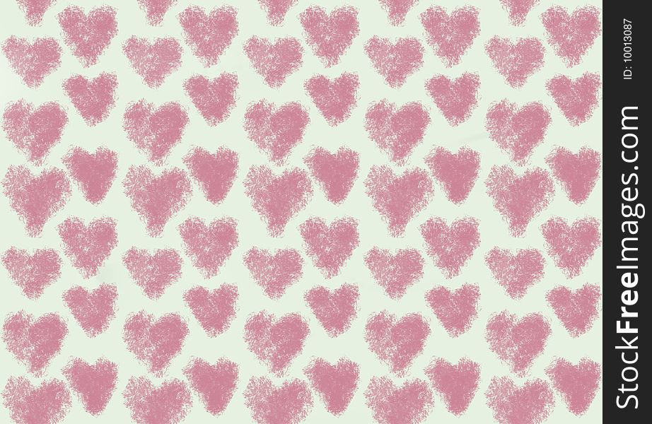 A pink heart pattern that is a continuous design