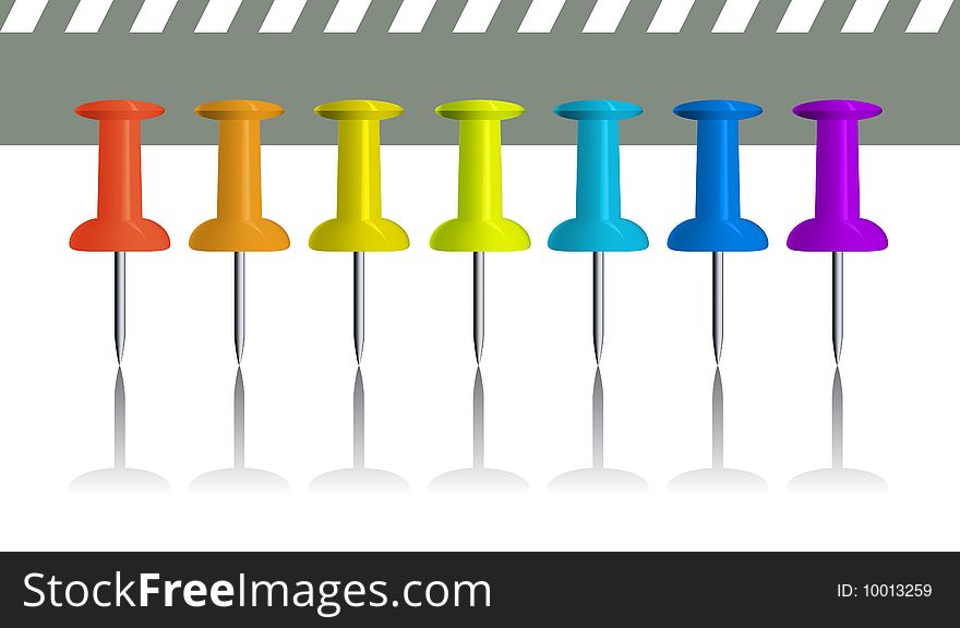 Collection Of Rainbow Colour Writing Pins