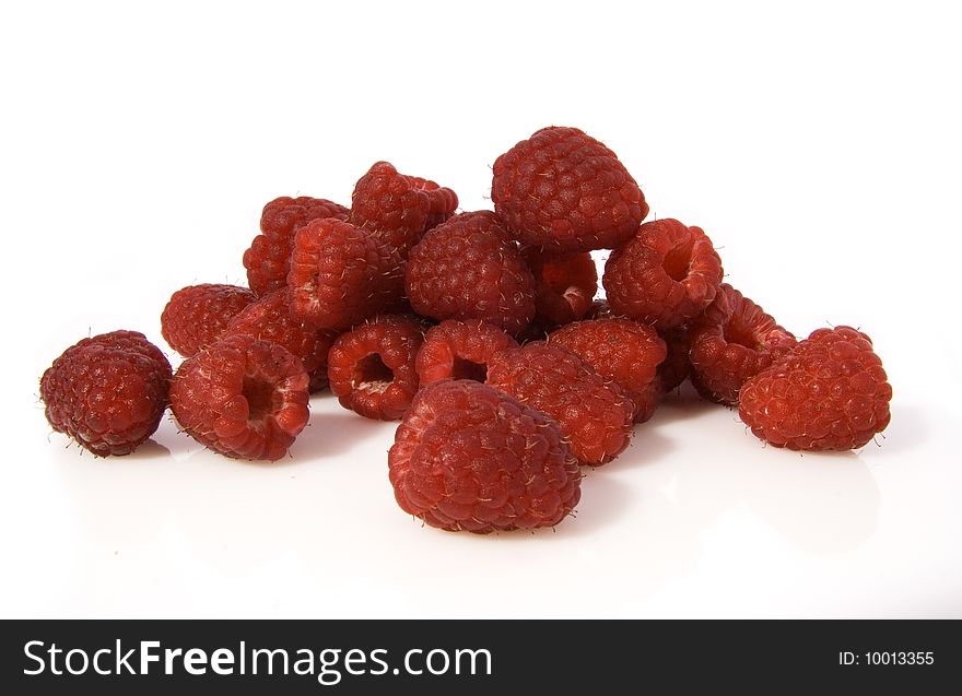 Red raspberry background close up