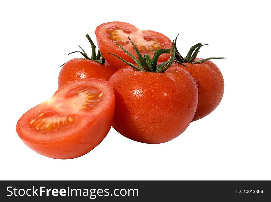 Tomato of the white background