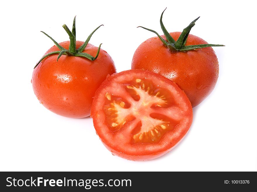 Tomato of the white background