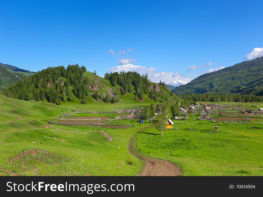 Small old village in mountains