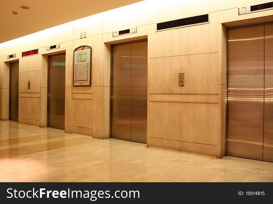Elevators in a department store