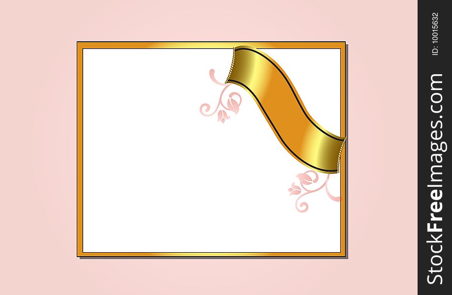 Business card with white background gold banner