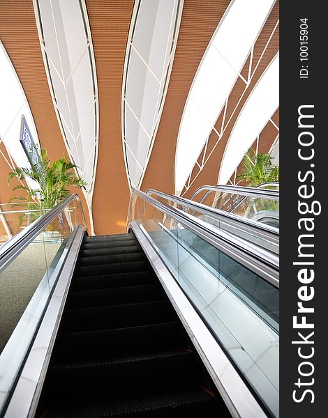 The escalator of the airport.