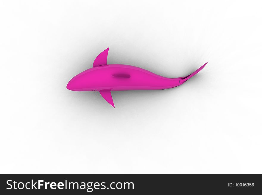 Purple Ceramic Great White Shark - 3D Image