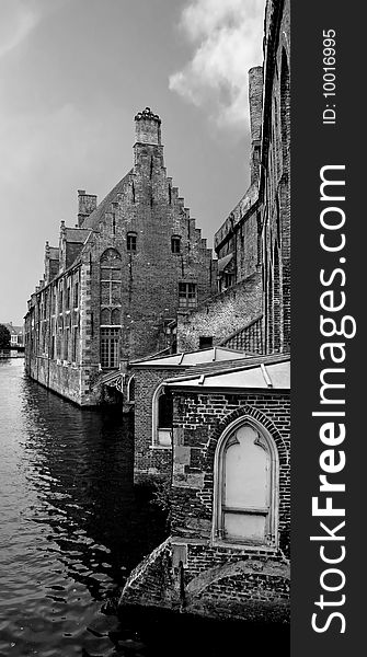 A Historic building in Bruges , Belgium .Lots of detail of the old buildings