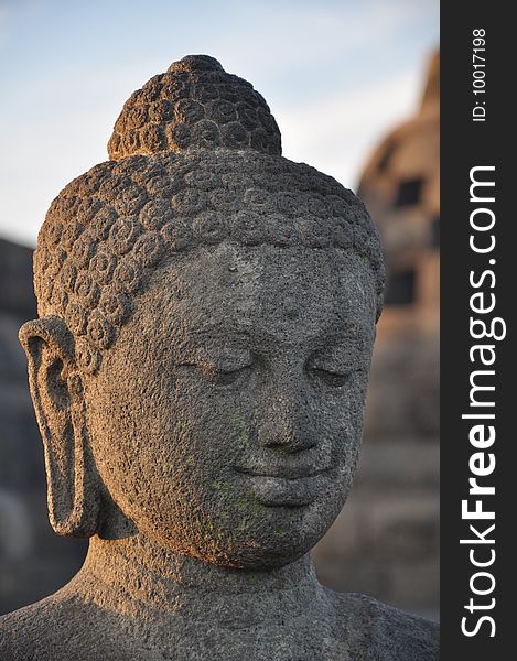 Buddha statue at Borobudur temple, Java, Indonesia. Buddha statue at Borobudur temple, Java, Indonesia