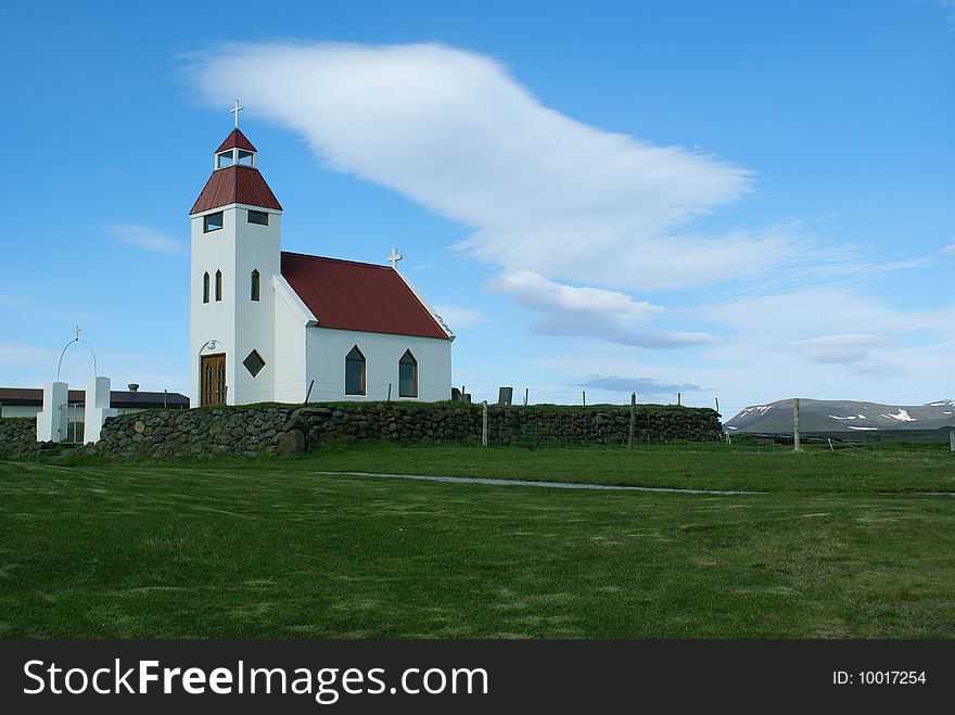 Scenic church in Modrudalur, Iceland. Scenic church in Modrudalur, Iceland