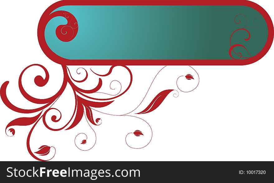 Frame for text with floral ornament . Vector
