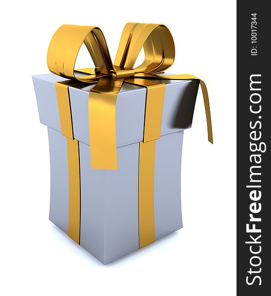 3D Render of a Christmas Gift Isolated on white