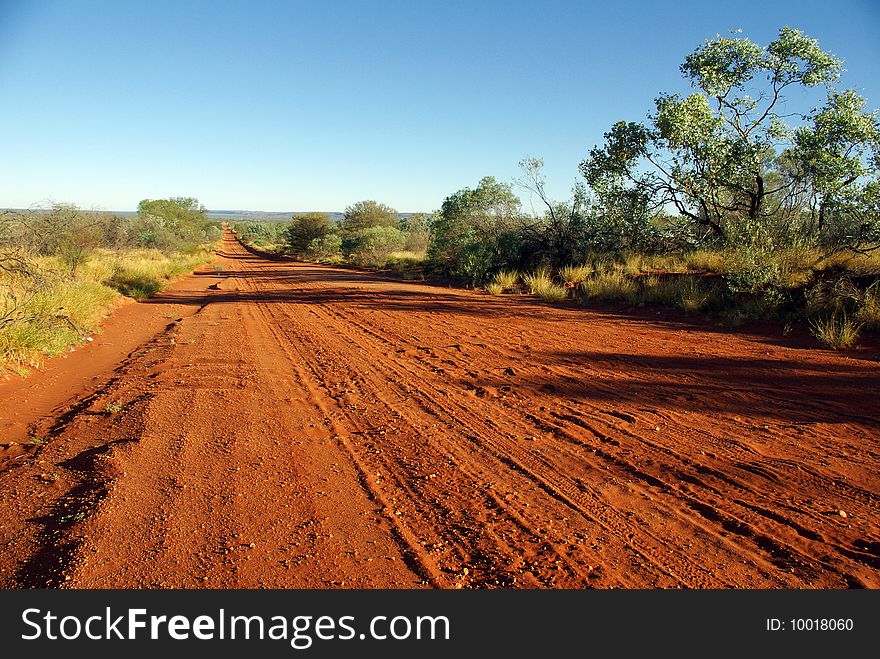 Road in the Red Centre - Australian desert. Road in the Red Centre - Australian desert.