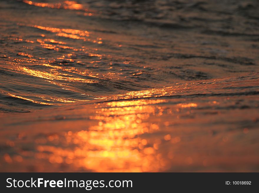 Golden colored Decline in a wave