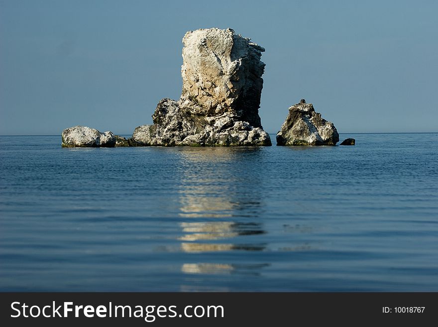 Small rock in the black sea. Small rock in the black sea