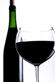 Glass Of Wine With Bottle Stock Images Glass Of Wine With Bottle Stock Images