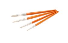 Four Paintbrushes Isolated Royalty Free Stock Images Four Paintbrushes Isolated Royalty Free Stock Images