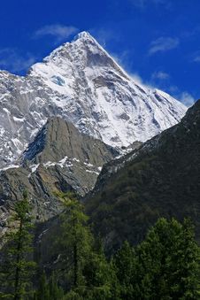 Siguniang Snow Mountain Peak Royalty Free Stock Image Siguniang Snow Mountain Peak Royalty Free Stock Image