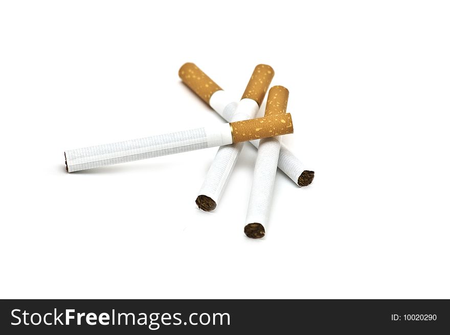 Cigarettes isolated on the white