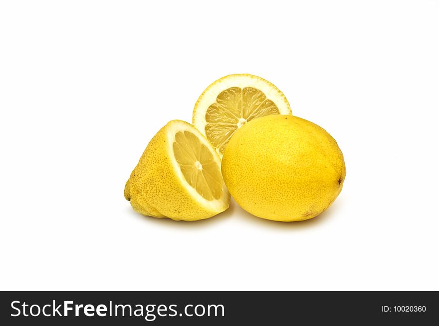 Lemons isoalted on the white